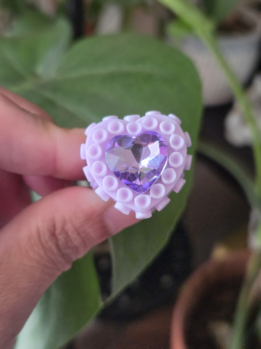 Lavender Heart Crystal Ring